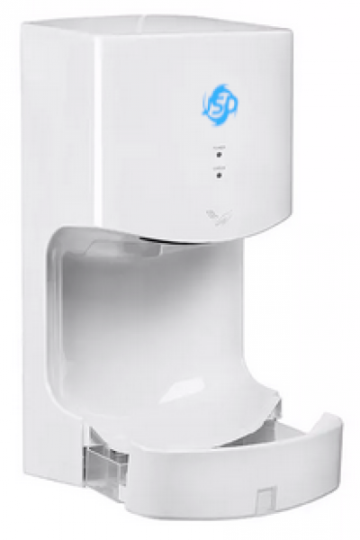 JSD-Piccolo Händetrockner Weiß klein und stark mit Wasserschale